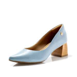 Scarpin Couro Azul Jeans