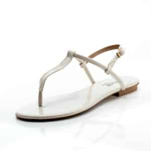 Rasteirinha Verniz Off White