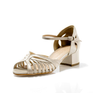 Sandália Cetim Cristal Avelã