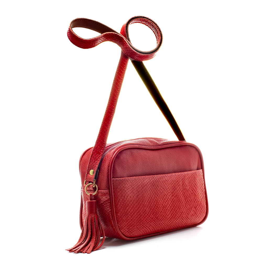 Bolsa Couro Vermelho